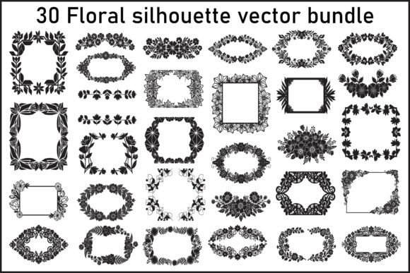 30 Floral Silhouette Vector Bundle: A Smart Design Choice with Practical Tips