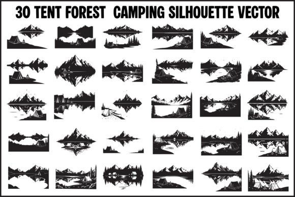 30 Tent Forest Camping Silhouette Vector: A Practical Resource for Designers and Creators