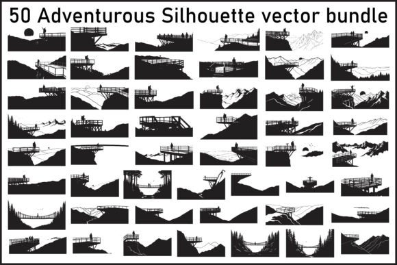 Adventurous Mountain Viewpoint Silhouett