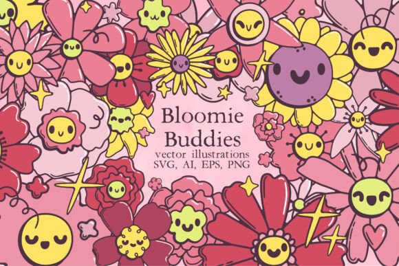 Bloomie Buddies: Bringing Joy to Modern Design with Cute Flower Characters