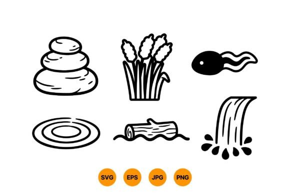 Calm Water Nature Clipart Set
