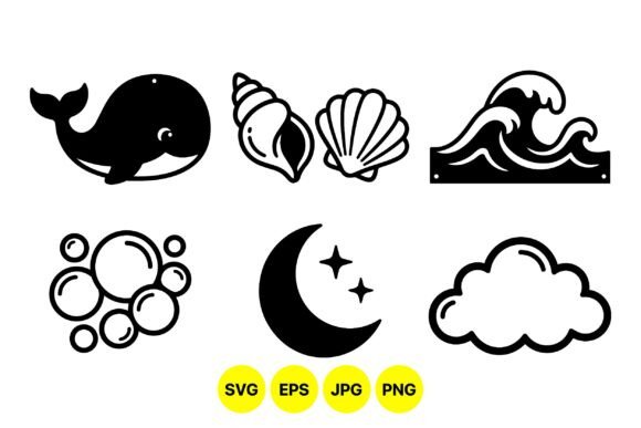 Cute Ocean Sea Life Icons for Creative Design Projects