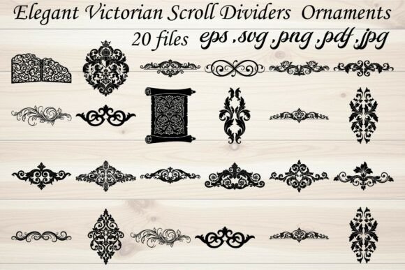 Elegant Victorian Scroll Dividers for Design Projects