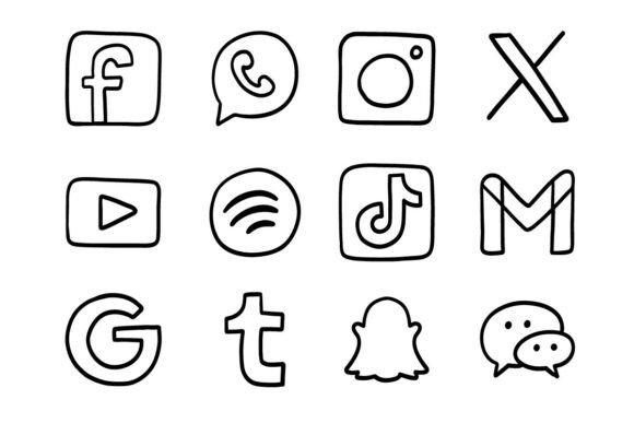 Enhancing Design Projects with the Social Media Icon Set Line Art Pack SVG