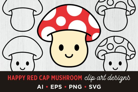 Exploring the Happy Toadstool Mushroom Clip Art Set: A Versatile Design Resource for Creatives