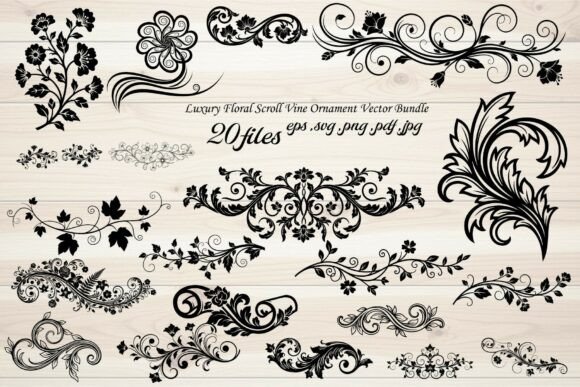 Luxury Floral Scroll Vine Ornament: Elegance Meets Versatility in Design