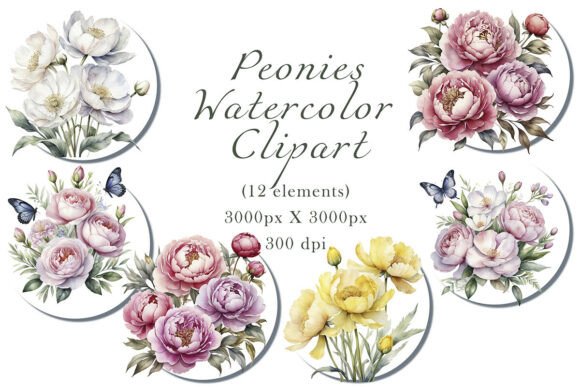 Peony Watercolor Clipart: Creative Possibilities for Every Project