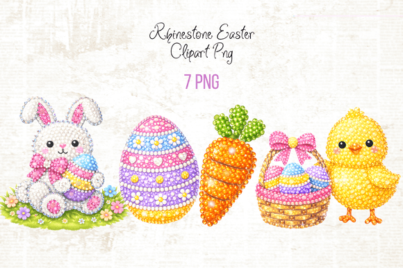 Rhinestone Easter Clipart PNG: Sparkle Meets Style