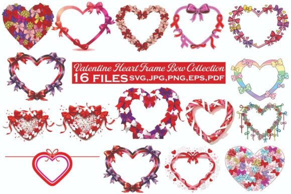 Valentine Heart Frame Bow Collection: A Romantic Design Bundle for Creative Projects