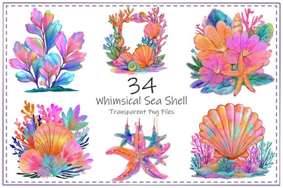 Whimsical Sea Shell Clipart Bundle for Ocean-Inspired Creativity